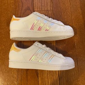 Adidas Superstar Shoes, Iridescent.  Size 3.5.
